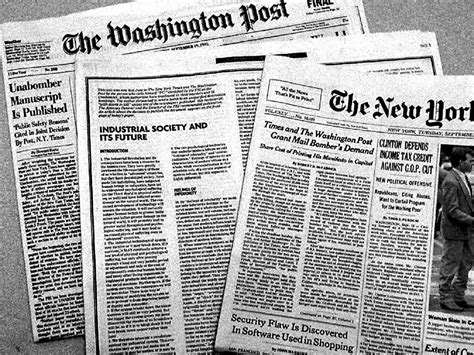 Today in History: September 19, Unabomber manifesto published in New York Times, Washington Post